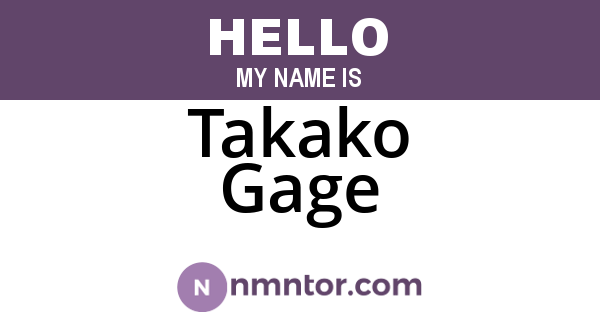 Takako Gage
