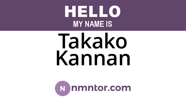Takako Kannan
