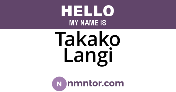 Takako Langi