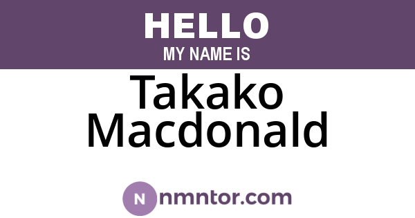 Takako Macdonald