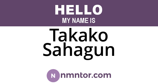 Takako Sahagun
