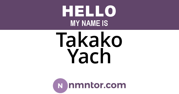 Takako Yach