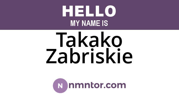 Takako Zabriskie