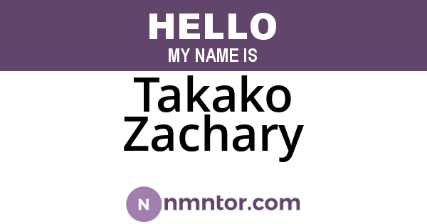 Takako Zachary