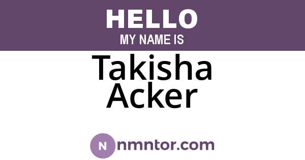 Takisha Acker