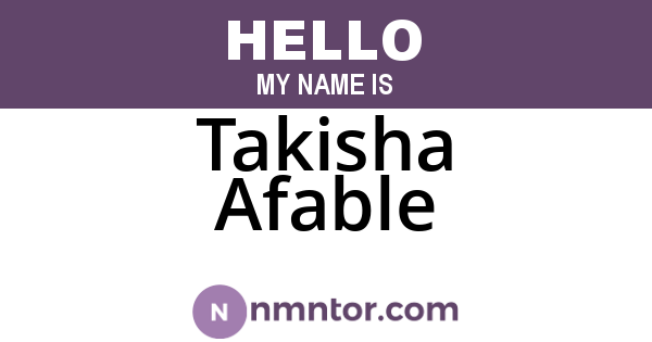 Takisha Afable