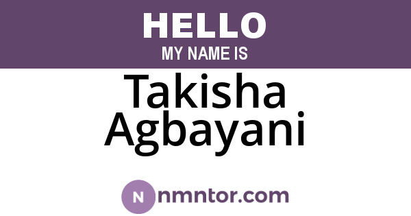 Takisha Agbayani