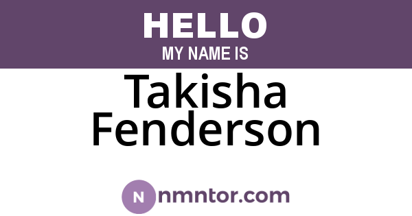 Takisha Fenderson