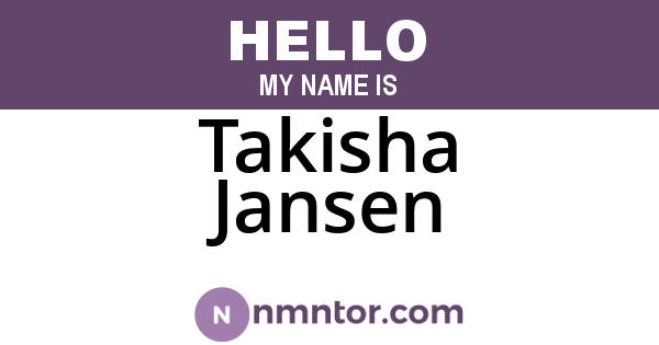 Takisha Jansen