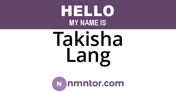 Takisha Lang