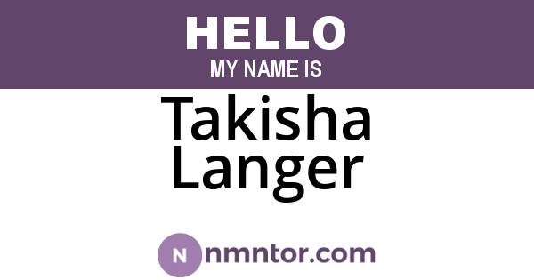 Takisha Langer