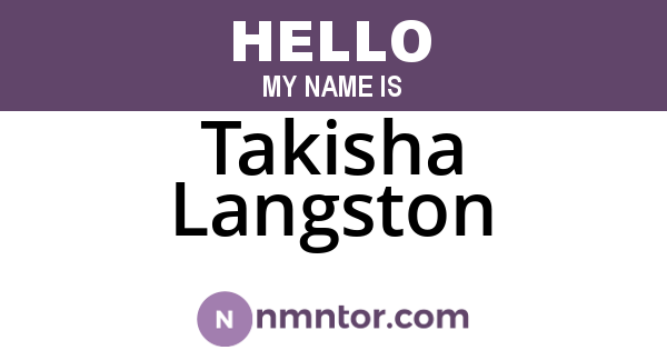 Takisha Langston