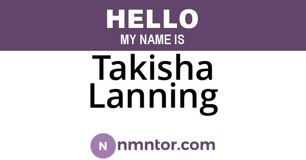 Takisha Lanning