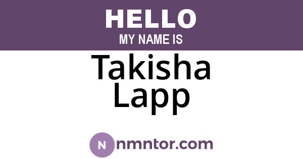 Takisha Lapp