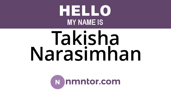 Takisha Narasimhan