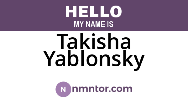 Takisha Yablonsky