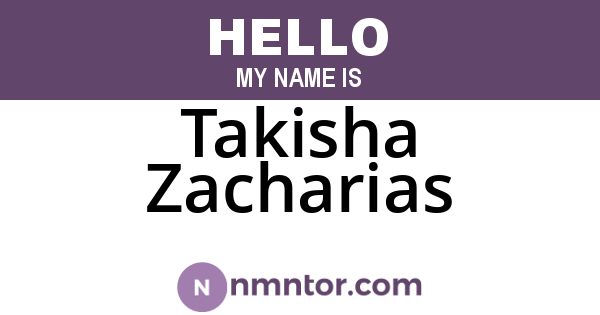 Takisha Zacharias