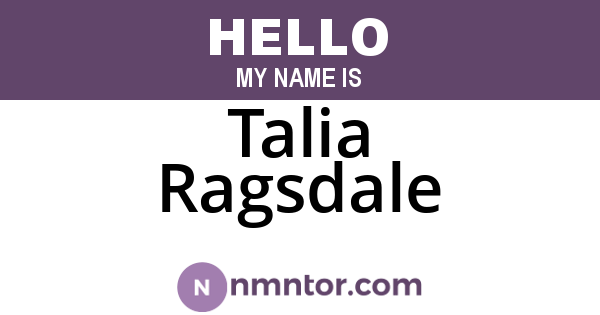 Talia Ragsdale