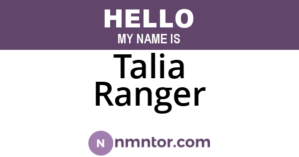 Talia Ranger