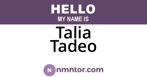Talia Tadeo