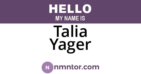Talia Yager