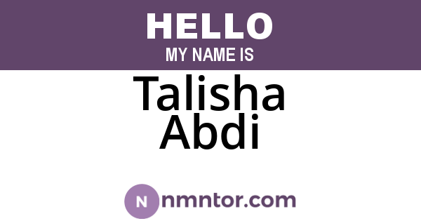 Talisha Abdi