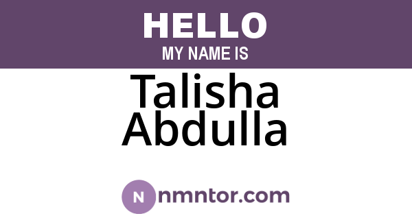 Talisha Abdulla