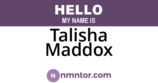 Talisha Maddox