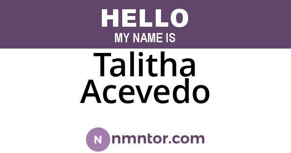 Talitha Acevedo