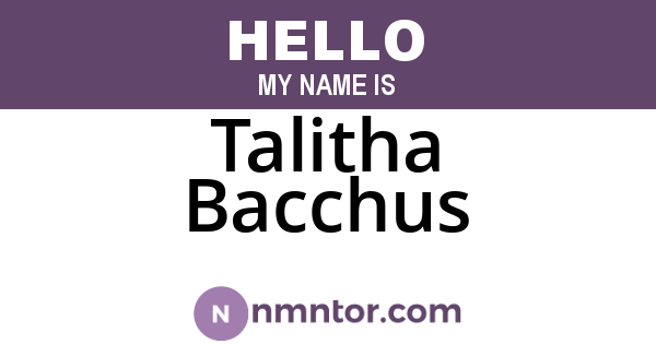 Talitha Bacchus