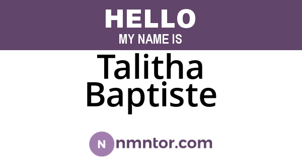 Talitha Baptiste