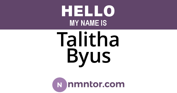 Talitha Byus
