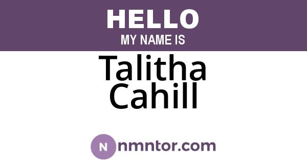 Talitha Cahill