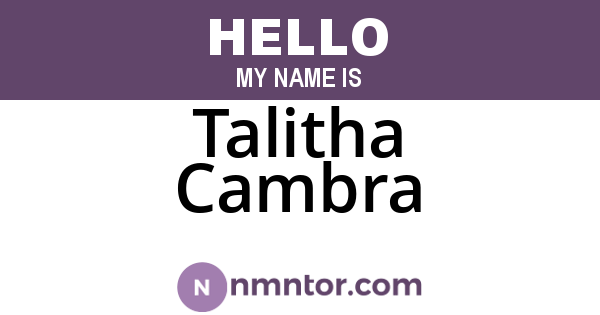 Talitha Cambra