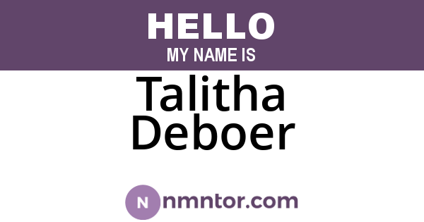 Talitha Deboer