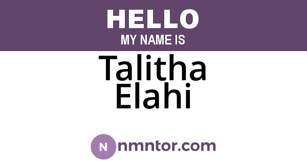 Talitha Elahi