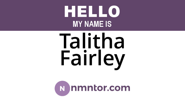 Talitha Fairley