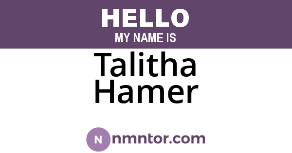 Talitha Hamer