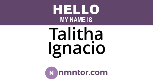 Talitha Ignacio