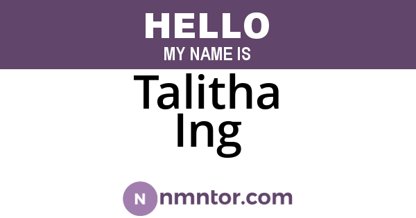 Talitha Ing