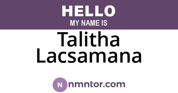 Talitha Lacsamana