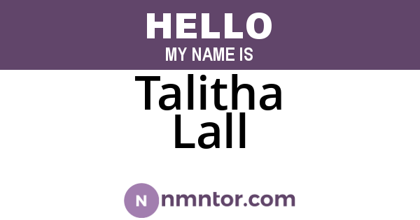 Talitha Lall