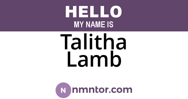 Talitha Lamb
