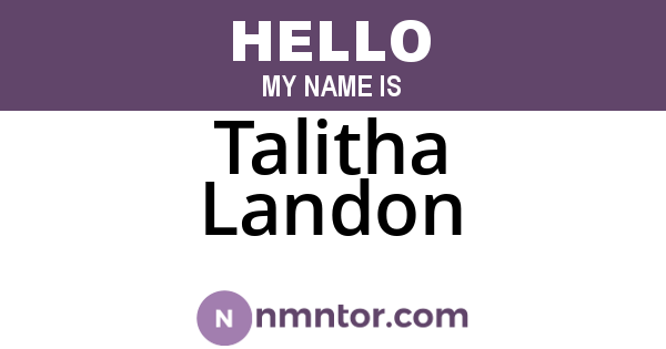 Talitha Landon