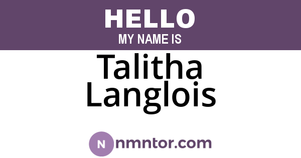 Talitha Langlois