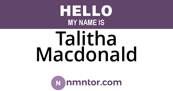 Talitha Macdonald