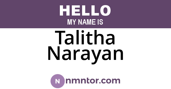Talitha Narayan