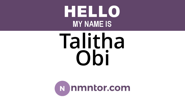 Talitha Obi