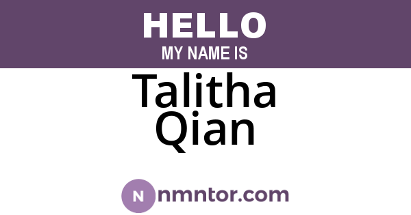 Talitha Qian