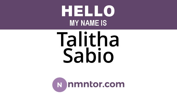 Talitha Sabio